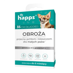 HAPPS obroża p/pchłom kleszczom MAŁY PIES 35cm.