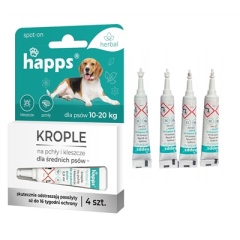 HAPPS HERBAL krople na pchły kleszcze10-20kg 4x2,5