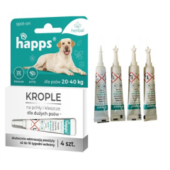 HAPPS HERBAL krople na pchły kleszcze 20-40kg 4x4m-14044