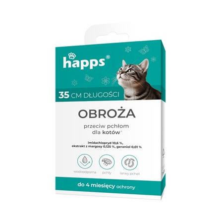 HAPPS-obroża przeciw pchłom DLA KOTA 35cm.