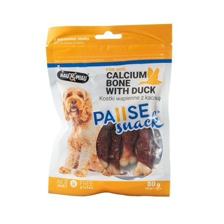 Hau&Miau przysmak KOSTKI WAPIENNE z kaczką 80g.